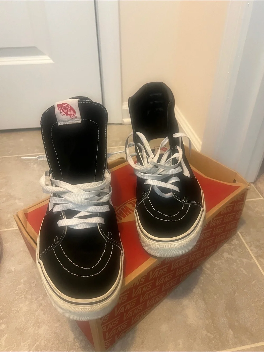 Vans Sk8-Hi Black and White High-Top Skate Sneakers